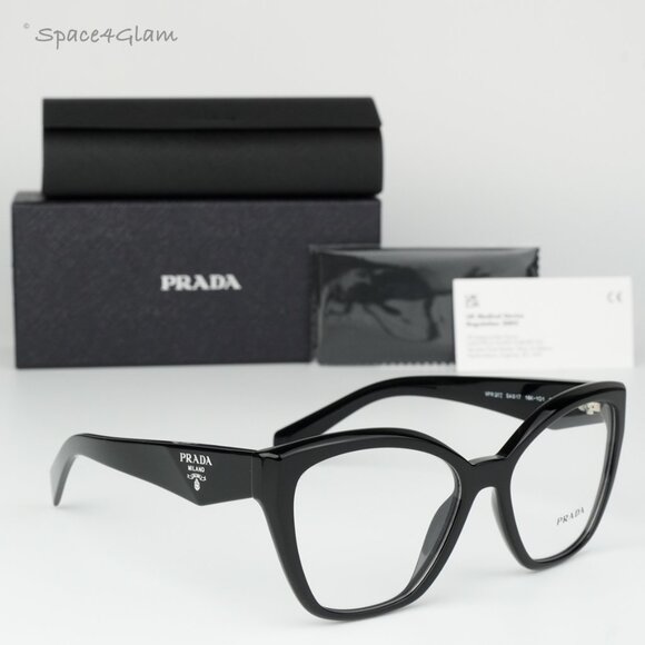Prada Women Eyeglasses Black Demo Cat Eye PR20ZV 16K1O1 BRAND NEW - Picture 1 of 8